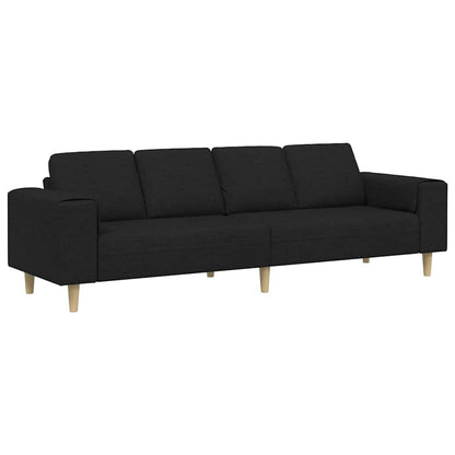 Divano per Soggiorno Nero 250 x 77 x 76 cm Poliestere