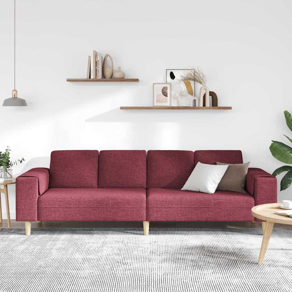 Divano per Soggiorno Rosso Vino 250 x 77 x 76 cm Poliestere