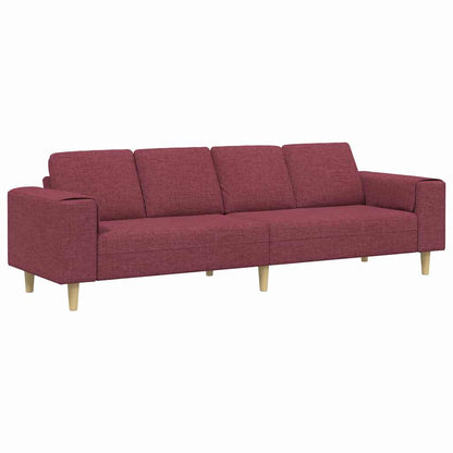 Divano per Soggiorno Rosso Vino 250 x 77 x 76 cm Poliestere