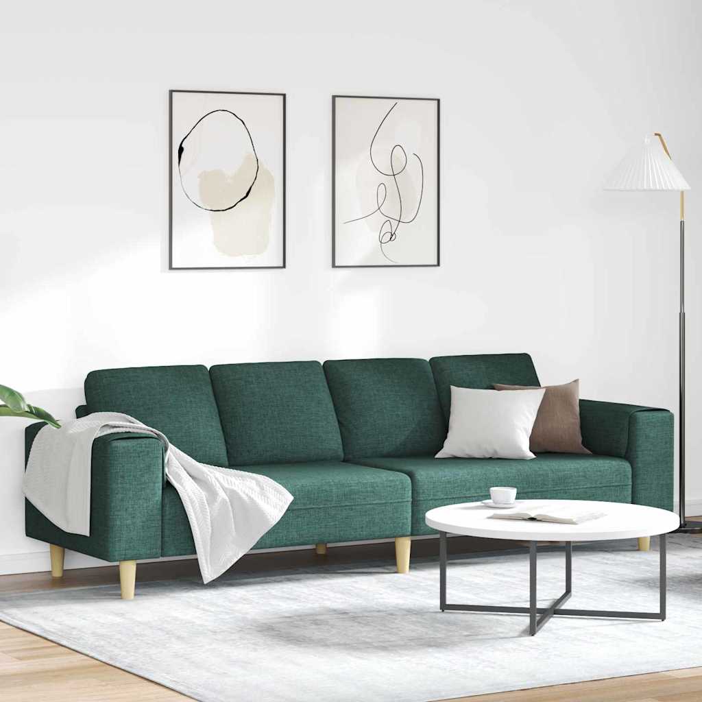 Divano per Soggiorno Verde Scuro 250 x 77 x 76 cm Poliestere
