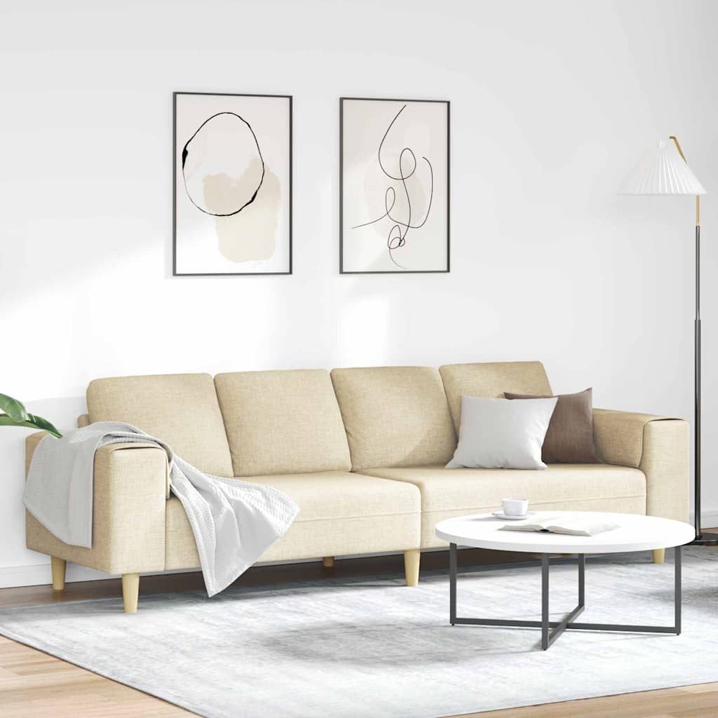 Divano per Soggiorno Crema 250 x 77 x 76 cm Poliestere