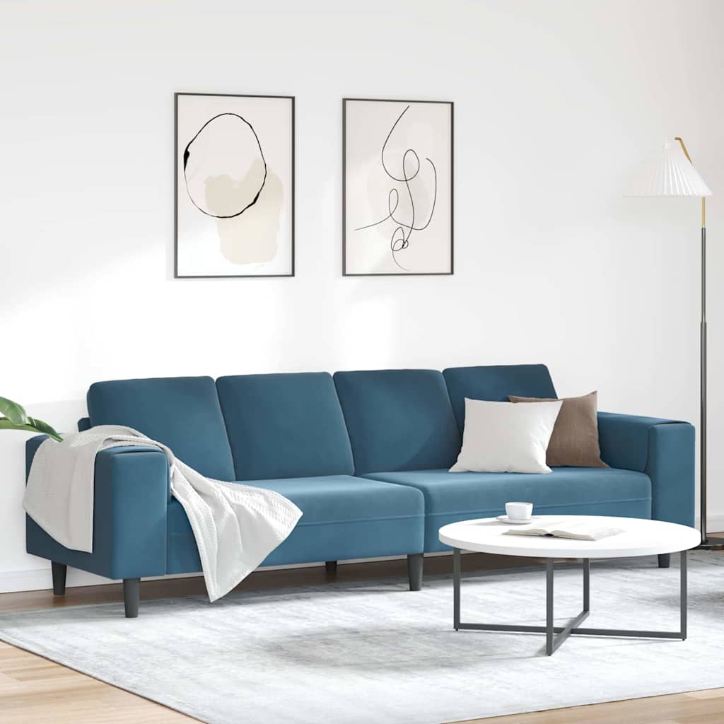 Divano per Soggiorno Blu 250 x 77 x 76 cm