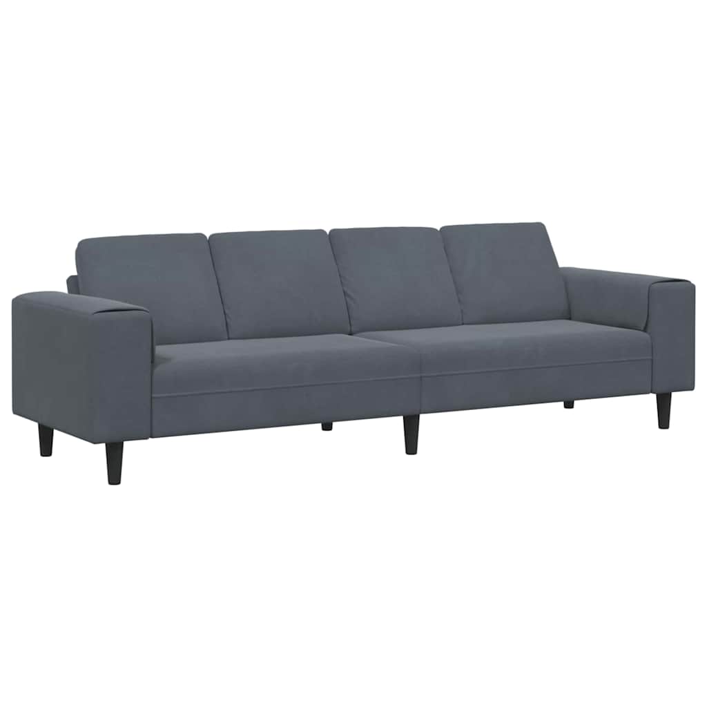 Divano per Soggiorno Grigio scuro 250 x 77 x 76 cm