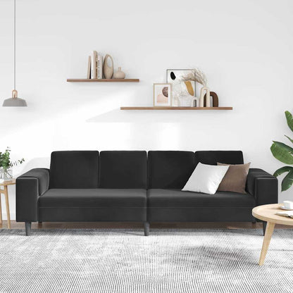 Divano per Soggiorno Nero 250 x 77 x 76 cm
