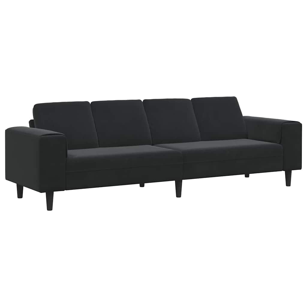 Divano per Soggiorno Nero 250 x 77 x 76 cm
