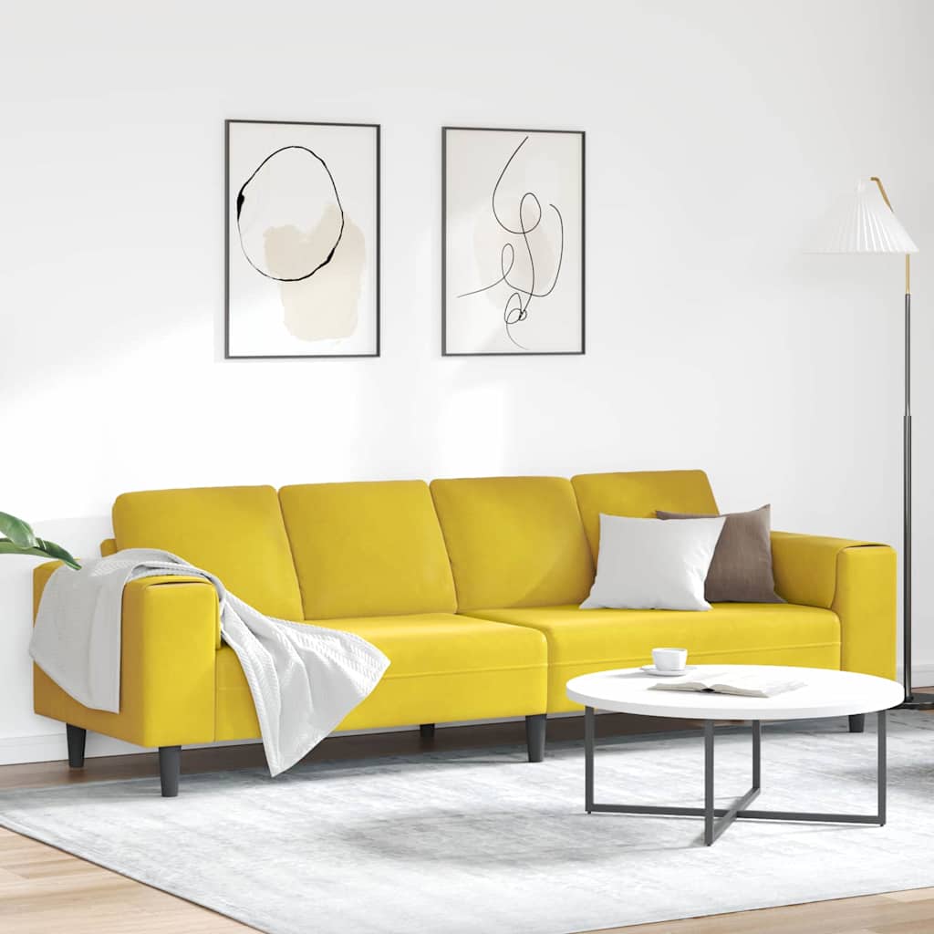 Divano per Soggiorno Giallo 250 x 77 x 76 cm