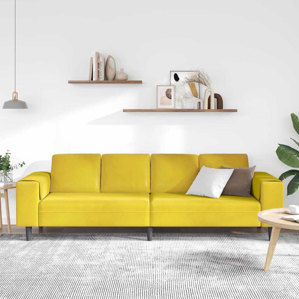 Divano per Soggiorno Giallo 250 x 77 x 76 cm