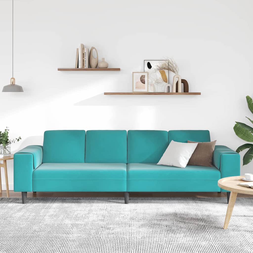 Divano per Soggiorno Turchese 250 x 188 x 76 cm
