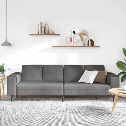 Divano Grigio chiaro 250 x 77 x 76 cm Tessuto in Cords