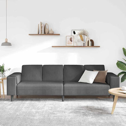 Divano Grigio scuro 250 x 77 x 76 cm Tessuto in Cords