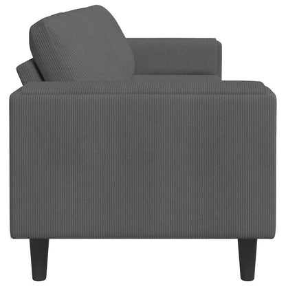 Divano Grigio scuro 250 x 77 x 76 cm Tessuto in Cords