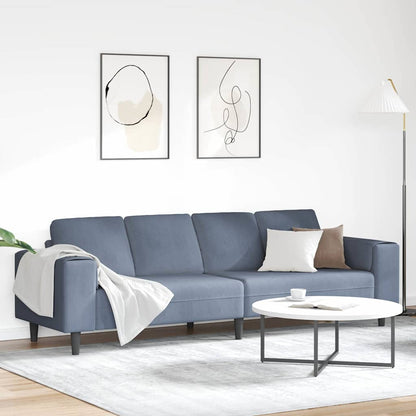 Divano con cuscino Blu 250 x 77 x 76 cm Tessuto in Cords