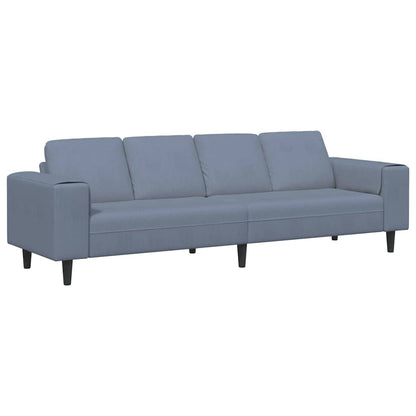 Divano con cuscino Blu 250 x 77 x 76 cm Tessuto in Cords
