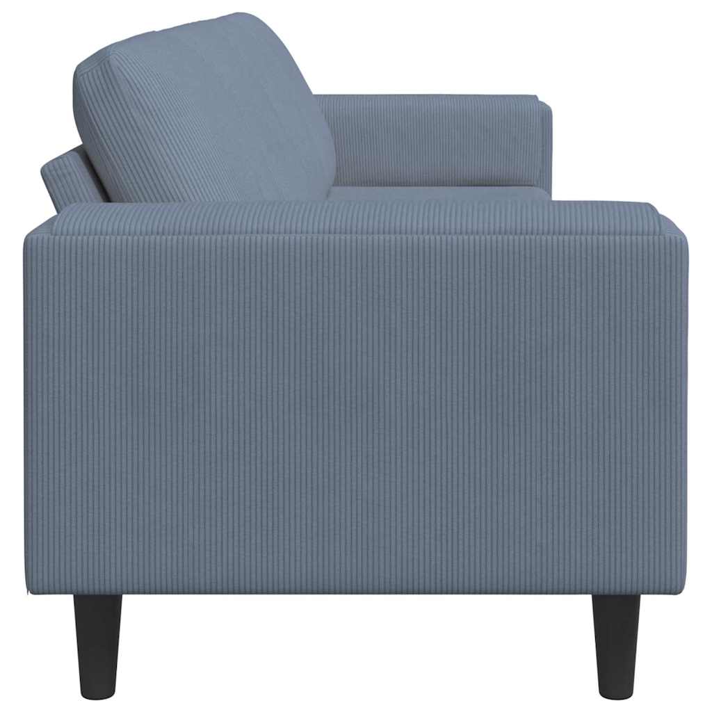 Divano con cuscino Blu 250 x 77 x 76 cm Tessuto in Cords