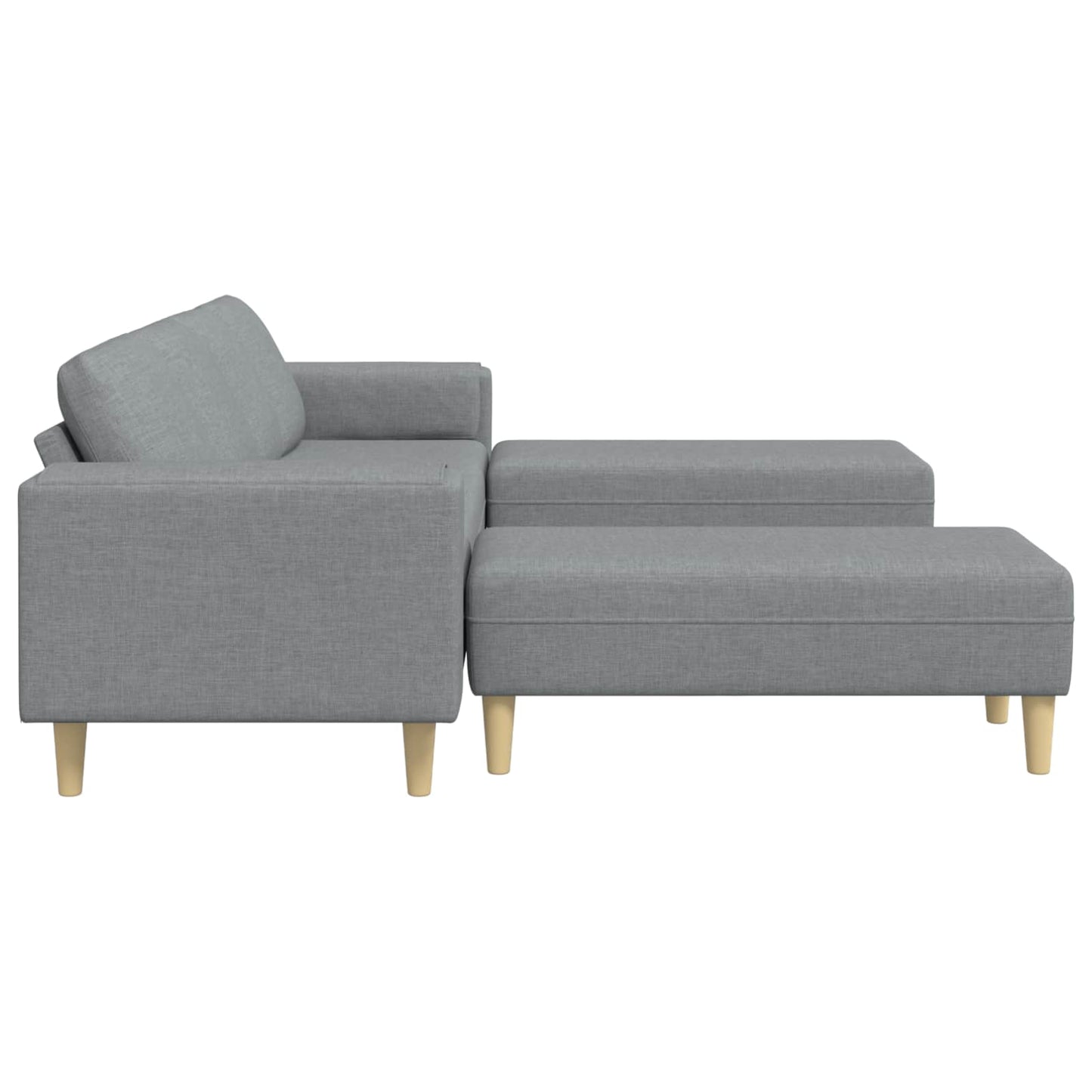 Divano per Soggiorno 3 pcs Grigio chiaro Poliestere
