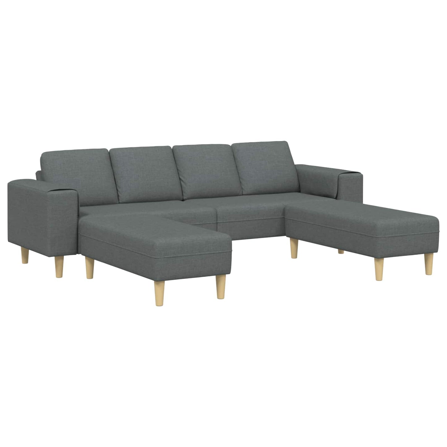 Divano per Soggiorno 3 pcs Grigio scuro Poliestere
