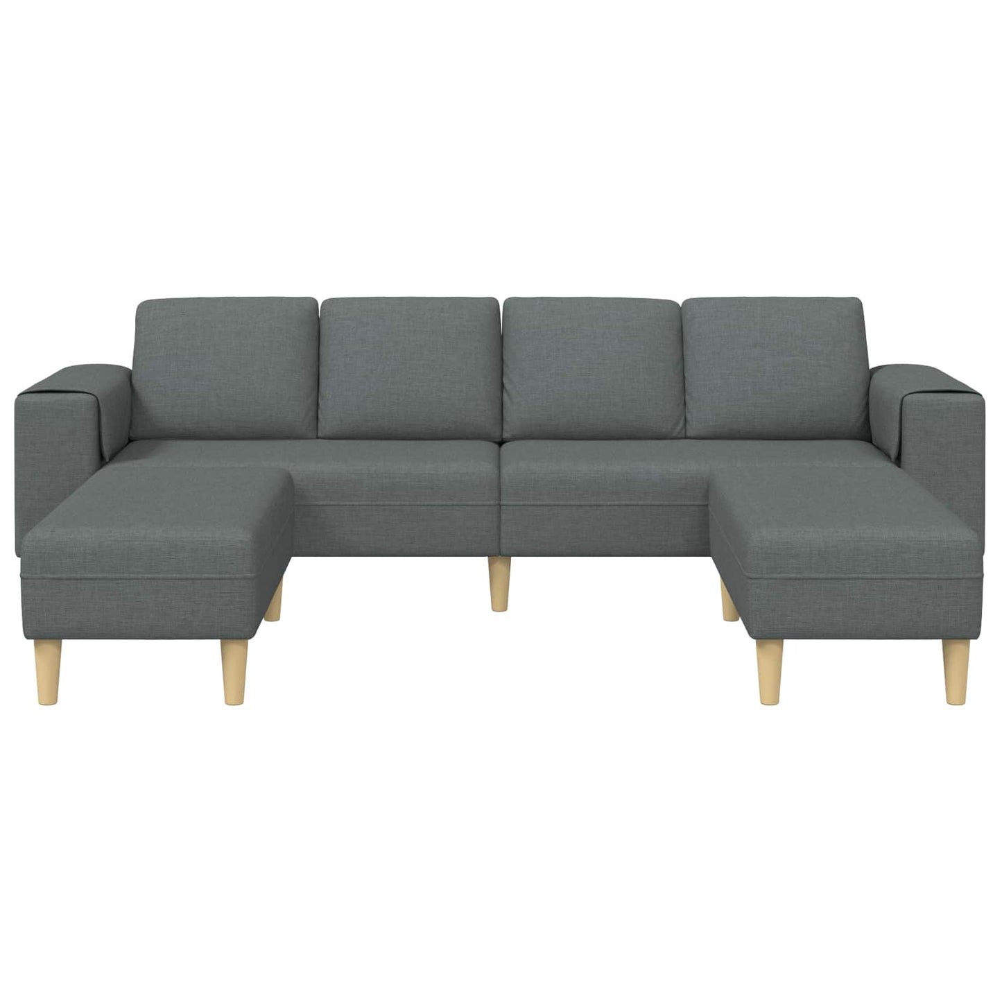 Divano per Soggiorno 3 pcs Grigio scuro Poliestere