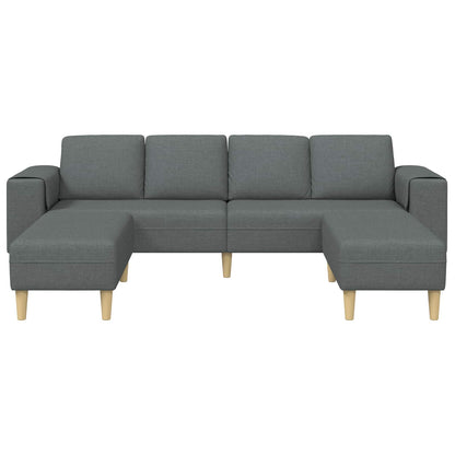 Divano per Soggiorno 3 pcs Grigio scuro Poliestere