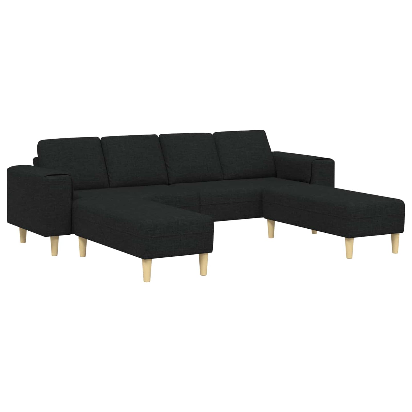 Divano per Soggiorno 3 pcs Nero Poliestere