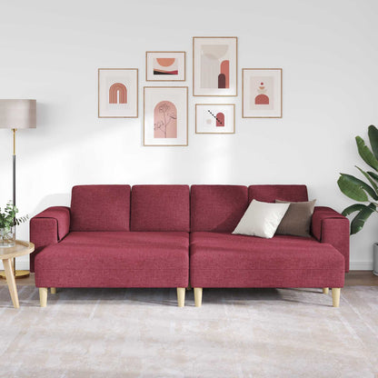 Divano per Soggiorno 3 pcs Rosso Vino Poliestere