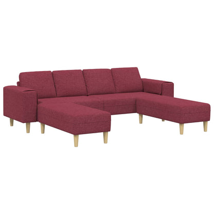 Divano per Soggiorno 3 pcs Rosso Vino Poliestere