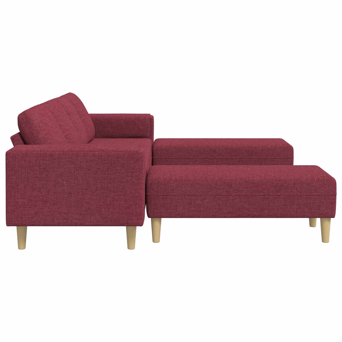 Divano per Soggiorno 3 pcs Rosso Vino Poliestere