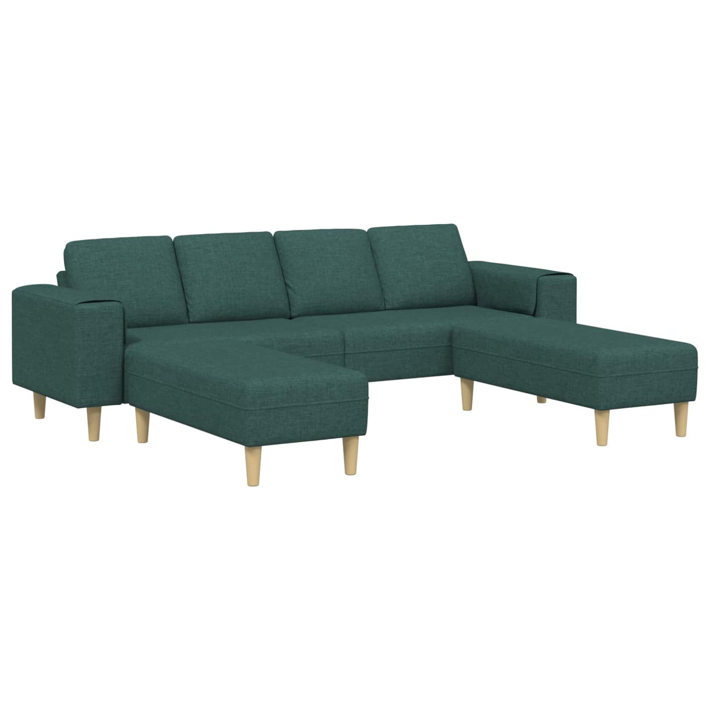 Divano per Soggiorno 3 pcs Verde Scuro Poliestere