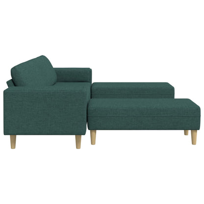 Divano per Soggiorno 3 pcs Verde Scuro Poliestere