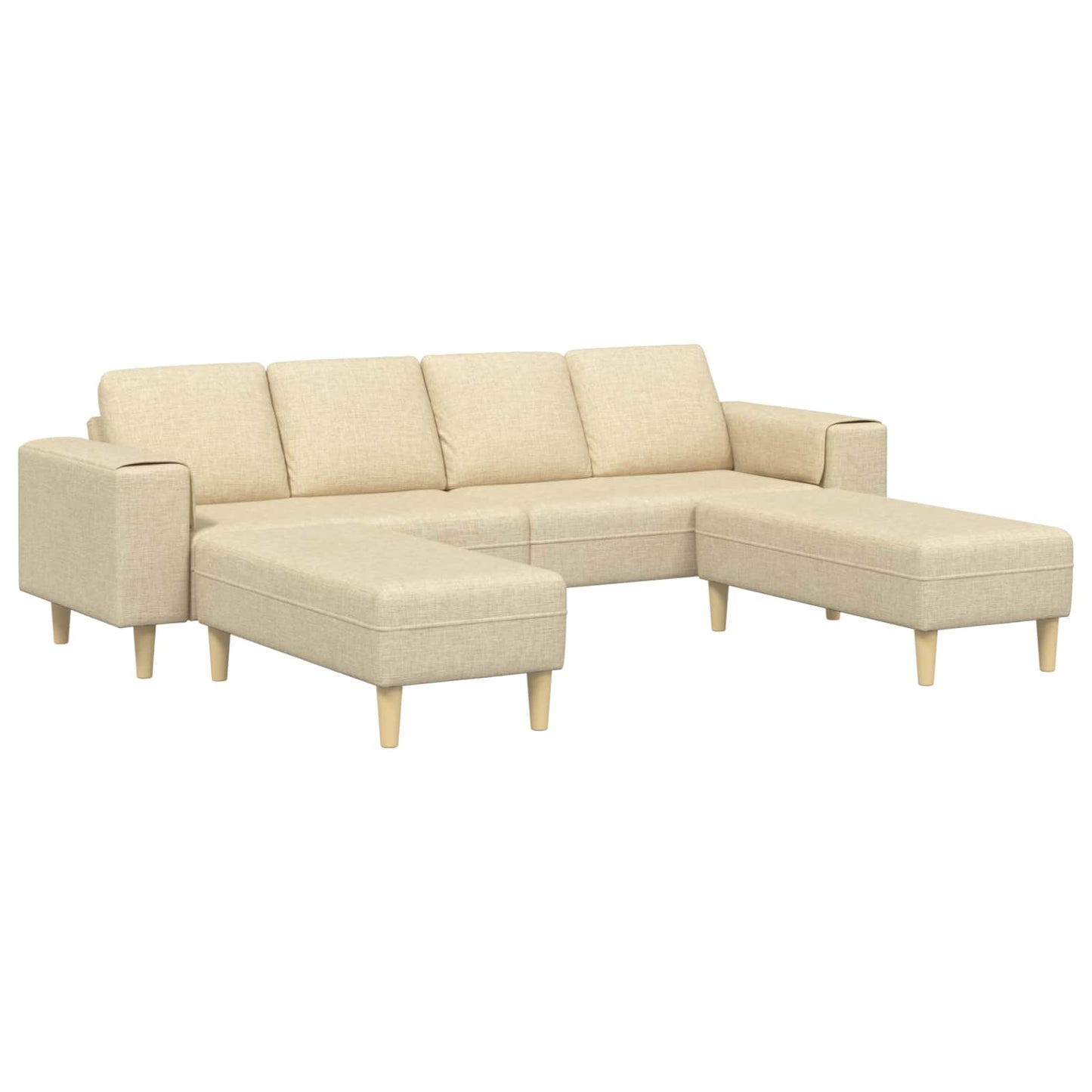 Divano per Soggiorno 3 pcs Crema Poliestere