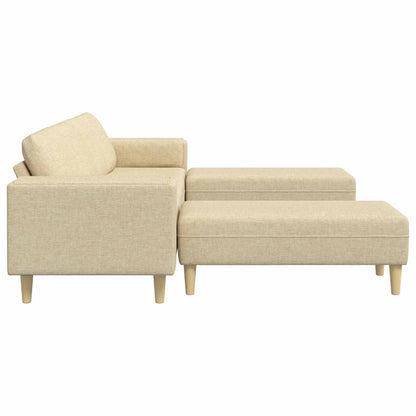 Divano per Soggiorno 3 pcs Crema Poliestere