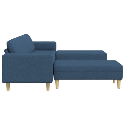 Divano per Soggiorno 3 pcs Blu Poliestere