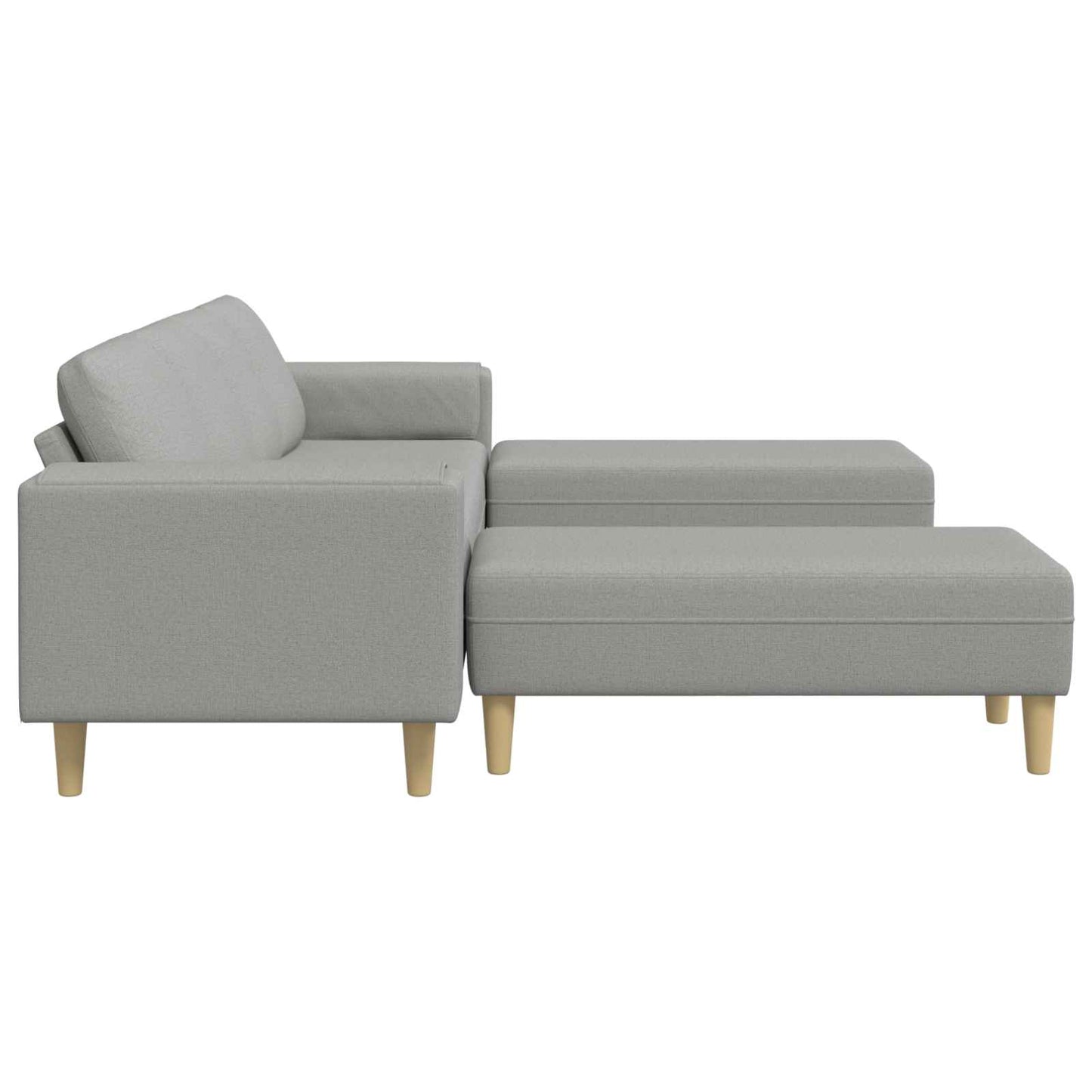 Divano per Soggiorno 3 pcs Grigio Nuvola Poliestere
