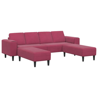 Divano per Soggiorno 3 pcs Rosso Vino
