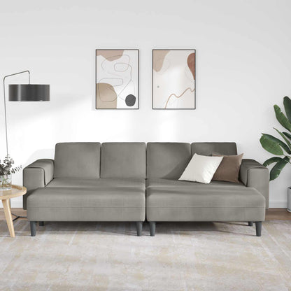 Divano Grigio chiaro 250 x 188 x 76 cm Tessuto in Cords