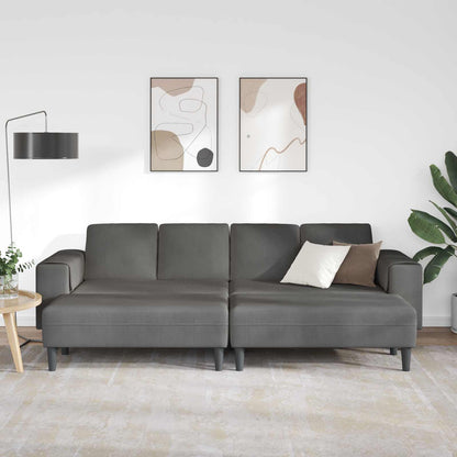 Divano Grigio scuro 250 x 188 x 76 cm Tessuto in Cords