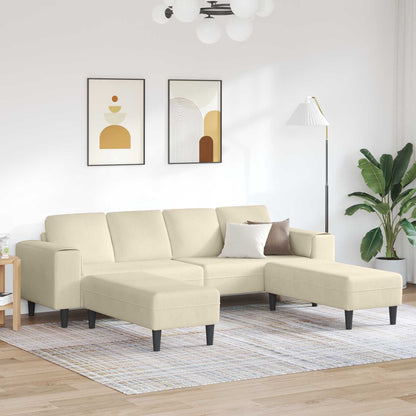 Divano con cuscino Crema 250 x 188 x 76 cm Tessuto in Cords