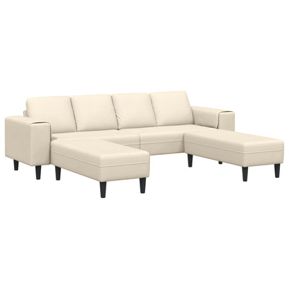 Divano con cuscino Crema 250 x 188 x 76 cm Tessuto in Cords