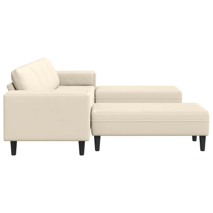Divano con cuscino Crema 250 x 188 x 76 cm Tessuto in Cords