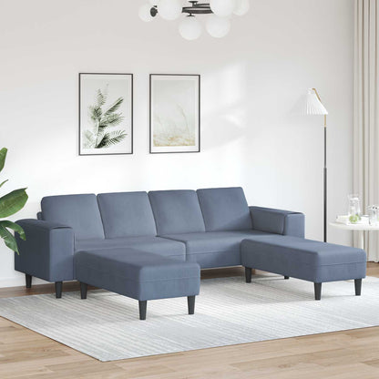 Divano con cuscino Blu 250 x 188 x 76 cm Tessuto in Cords