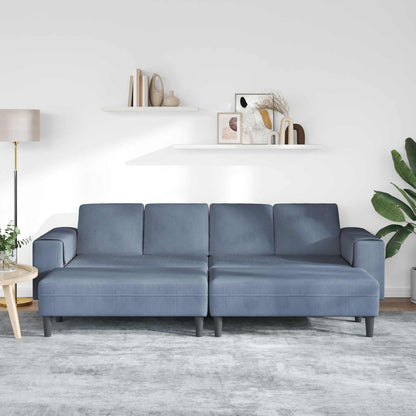 Divano con cuscino Blu 250 x 188 x 76 cm Tessuto in Cords