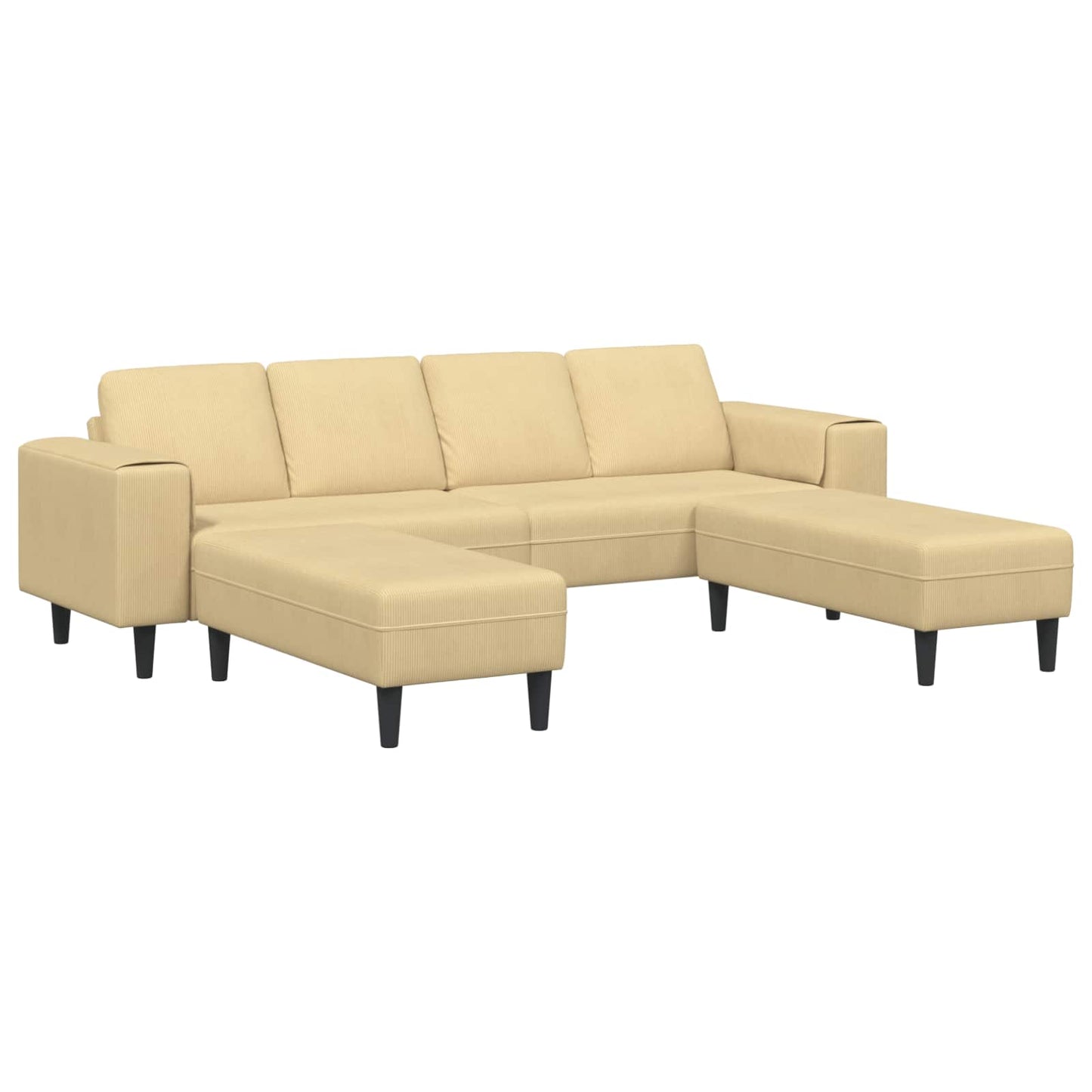 Divano Grigio Verde 250 x 188 x 76 cm Tessuto in Cords