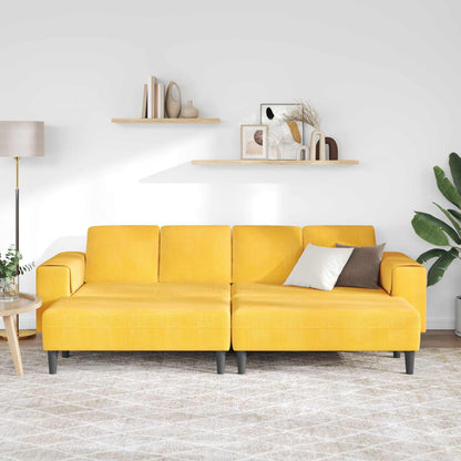 Divano Giallo Chiaro 250 x 188 x 76 cm Tessuto in Cords
