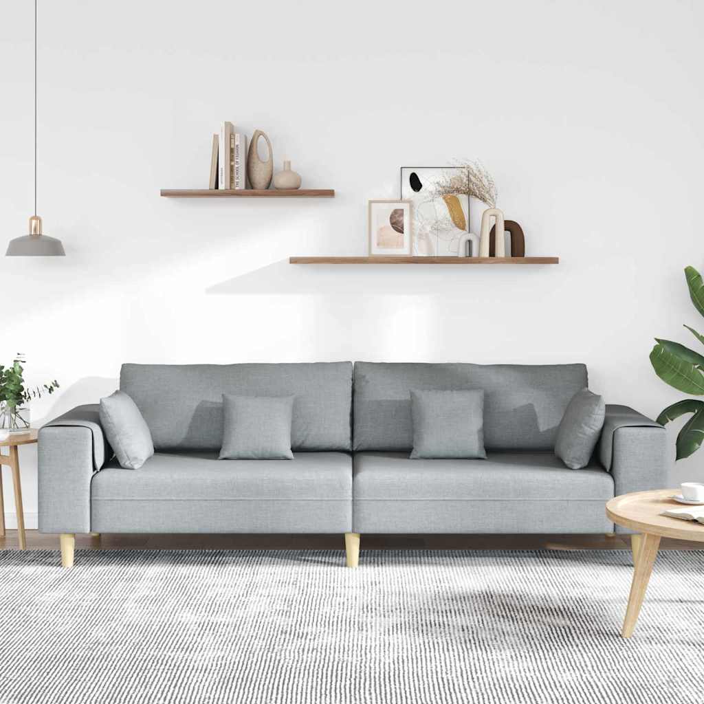 Divano con cuscino Grigio chiaro 250 x 77 x 76 cm Tessuto