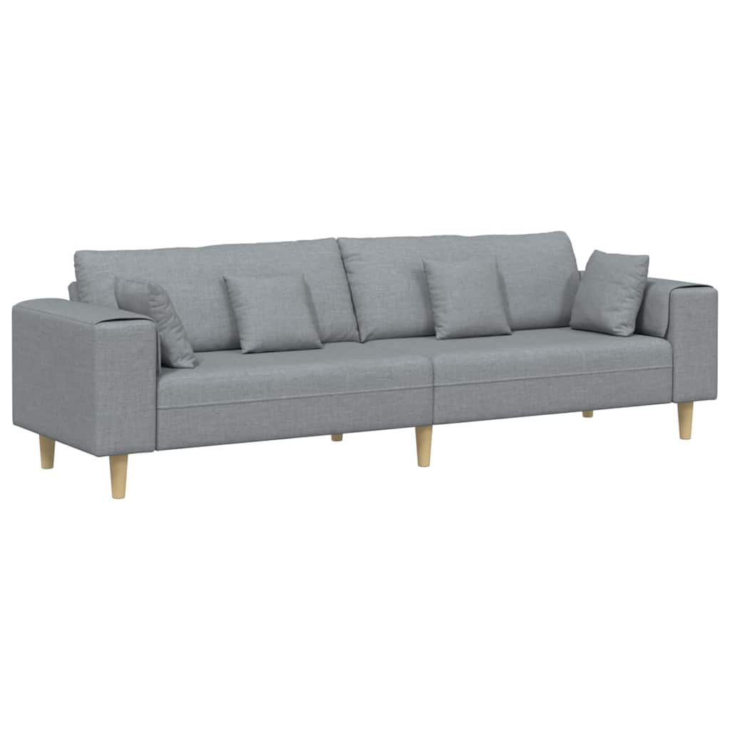 Divano con cuscino Grigio chiaro 250 x 77 x 76 cm Tessuto