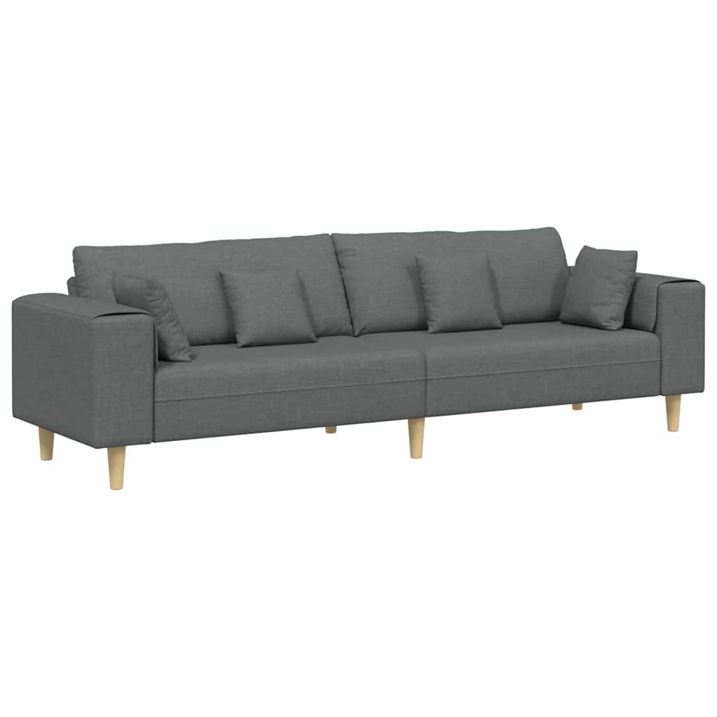 Divano con cuscino Grigio scuro 250 x 77 x 76 cm Tessuto