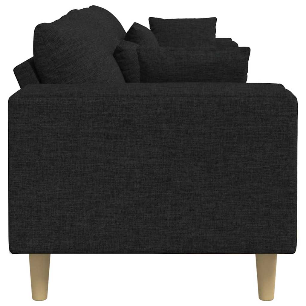 Divano con cuscino Nero 250 x 77 x 76 cm Tessuto