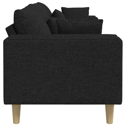 Divano con cuscino Nero 250 x 77 x 76 cm Tessuto