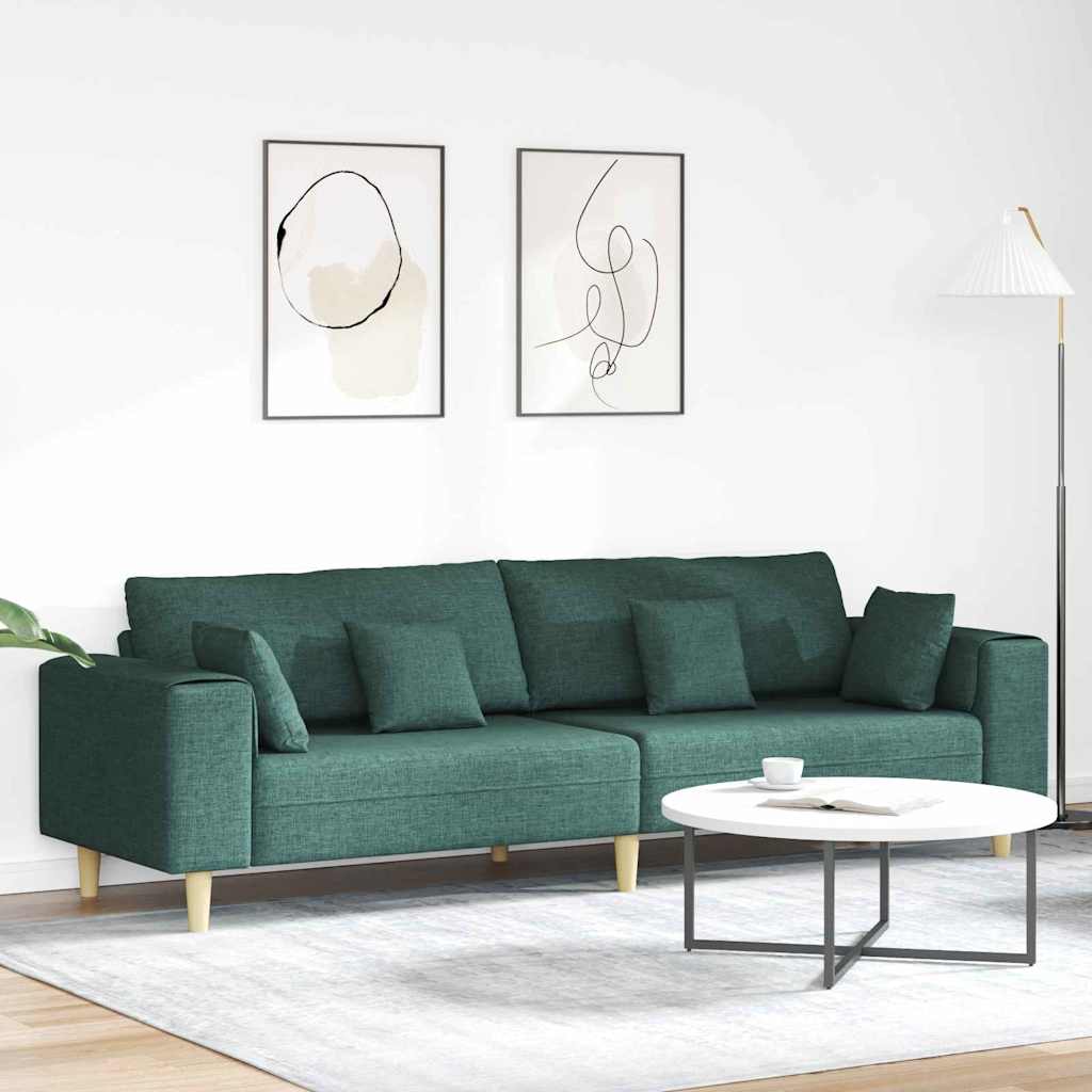 Divano con cuscino Verde Scuro 250 x 77 x 76 cm Tessuto