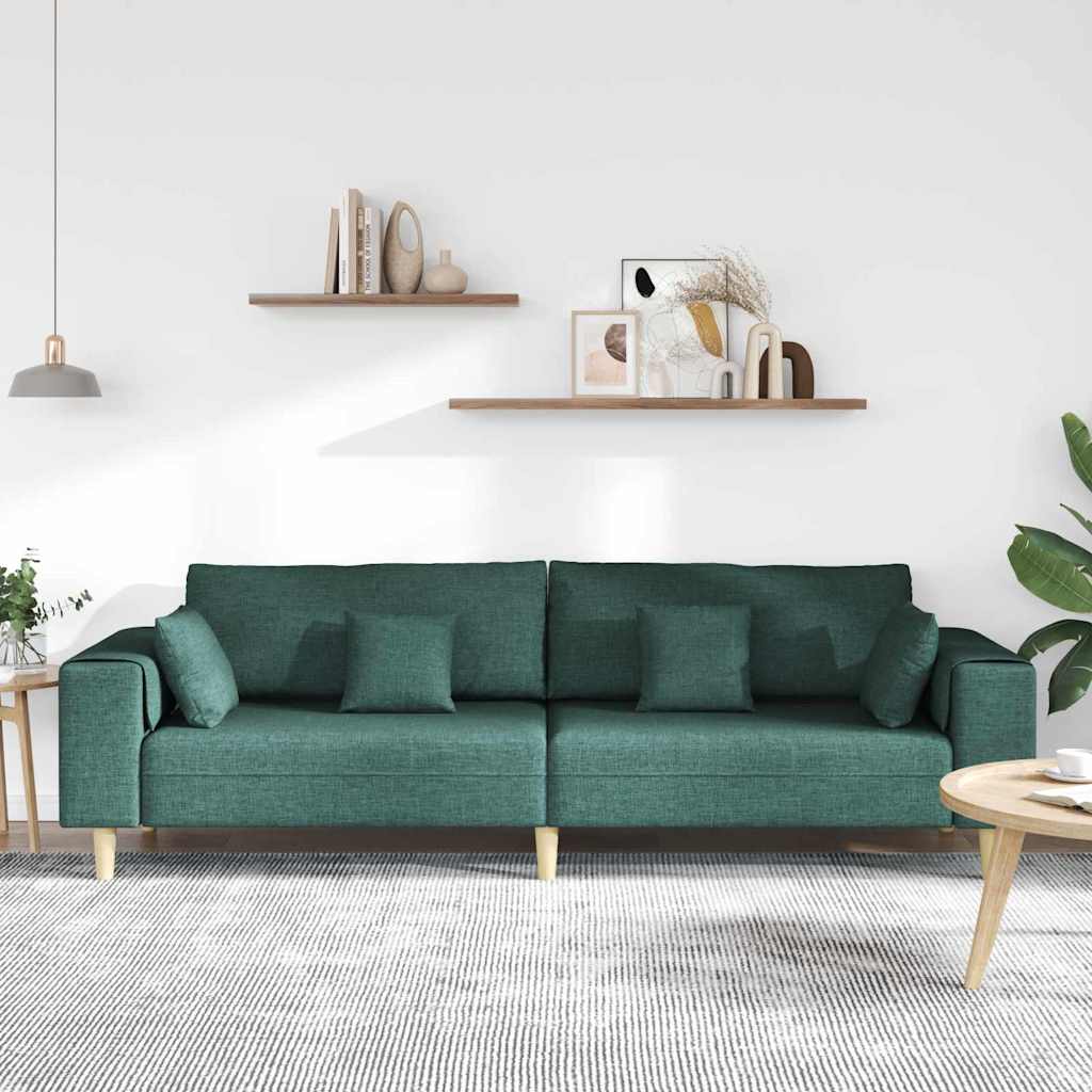 Divano con cuscino Verde Scuro 250 x 77 x 76 cm Tessuto