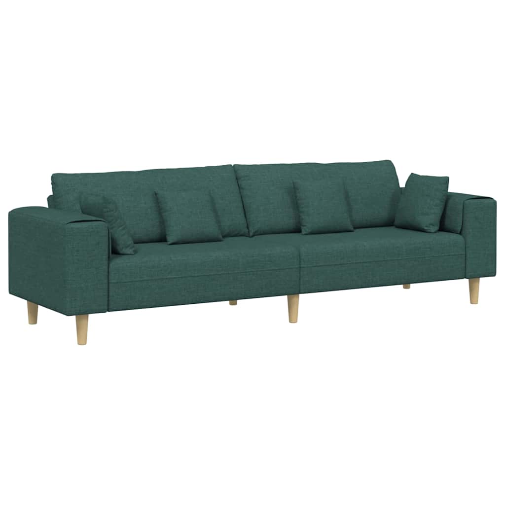 Divano con cuscino Verde Scuro 250 x 77 x 76 cm Tessuto